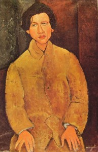 Modigliani: Chaim Soutine seduto, cm. 100 x 65, Proprietà privata, Parigi.